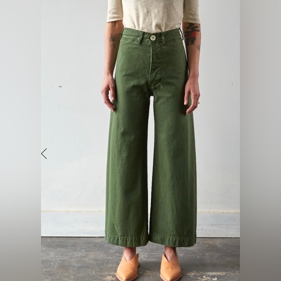 Jesse Kamm Pants - Jesse Kamm Sailor Pants - Olive Green Size 0